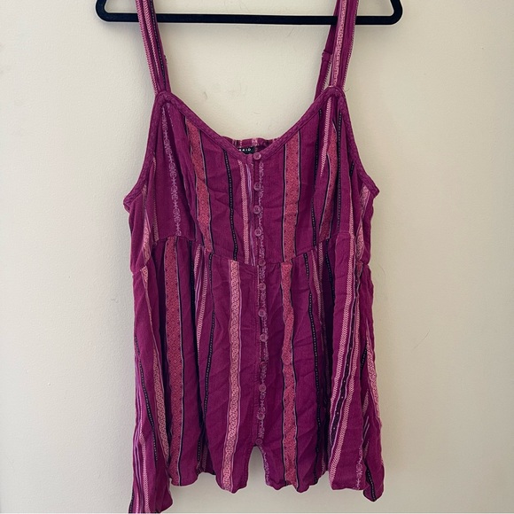 TORRID Berry Purple Stripe Baby Doll Tank Top size 3 - Picture 2 of 7